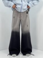 شلوار جین زنانه فول بگ زغالی سنگشور