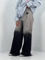 شلوار جین زنانه فول بگ زغالی سنگشور