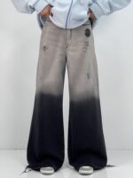 شلوار جین زنانه فول بگ زغالی سنگشور