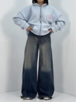 شلوار جین زنانه فول بگ آبی