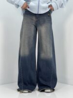 شلوار جین زنانه فول بگ آبی