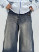 شلوار جین زنانه فول بگ آبی