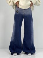 شلوار جین زنانه فول بگ شافل آبی