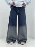 شلوار جین زنانه فول بگ آبی سنگشور