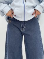شلوار جین زنانه فول بگ آبی سنگشور