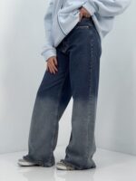 شلوار جین زنانه فول بگ آبی سنگشور