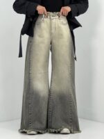 شلوار جین زنانه شافل بگ طوسی