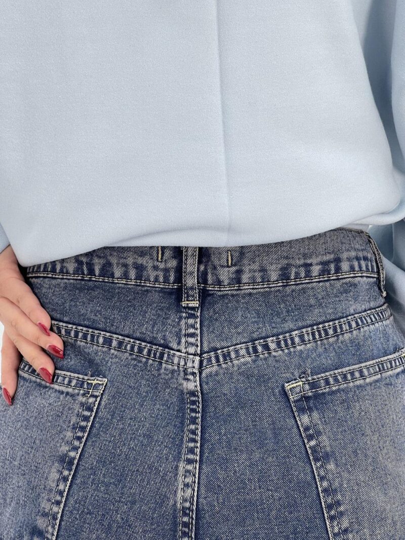 شلوار جین زنانه فول بگ آبی سنگشور سایز بزرگ