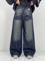 شلوار جین زنانه فول بک سرمه ای سنگشور