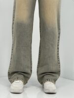 شلوار جین زنانه نیم بگ لیمویی