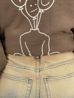 شلوار جین زنانه نیم بگ لیمویی