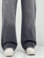 شلوار جین زنانه نیم بگ زغالی