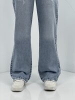 شلوار جین زنانه نیم بگ آبی روشن