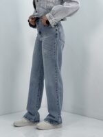 شلوار جین زنانه نیم بگ آبی روشن