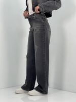 شلوار جین زنانه نیم بگ زغالی