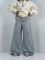 شلوار جین زنانه سوپر بگ آبی یخی