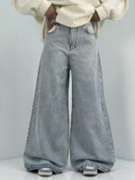 شلوار جین زنانه سوپر بگ آبی یخی