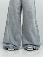 شلوار جین زنانه سوپر بگ آبی یخی