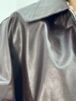 بامبر جکت چرم زنانه قهوه ای