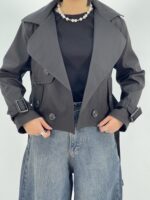 کت ترنچ زنانه کوتاه مشکی