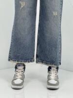 شلوار جین زنانه واید لگ قد 90 آبی