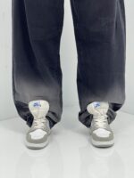 شلوار جین زنانه بالونی کارپنتری زغالی