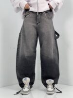 شلوار جین زنانه بالونی مکس کارپنتری زغالی