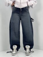 شلوار جین زنانه بالونی مکس کارپنتری سرمه ای