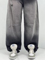 شلوار جین زنانه بالونی کارپنتری زغالی