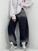 شلوار جین زنانه بالونی کارپنتری زغالی