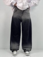 شلوار جین زنانه بالونی کارپنتری زغالی