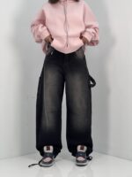 شلوار جین زنانه بالونی مکس کارپنتری زغالی