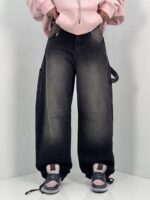 شلوار جین زنانه بالونی مکس کارپنتری زغالی