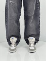 شلوار جین زنانه بالونی زغالی کارپنتری