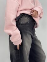 شلوار جین زنانه بالونی مکس کارپنتری زغالی