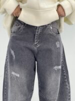 شلوار جین زنانه بالونی زغالی کارپنتری
