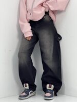 شلوار جین زنانه بالونی مکس کارپنتری زغالی