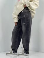 شلوار جین زنانه بالونی زغالی کارپنتری