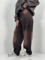 شلوار جین زنانه بالونی مکس کارپنتری آجری