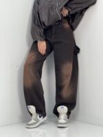 شلوار جین زنانه بالونی مکس کارپنتری آجری