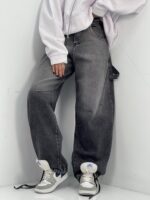 شلوار جین زنانه بالونی مکس کارپنتری زغالی