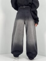 شلوار جین زنانه بالونی کارپنتری زغالی