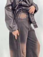 شلوار جین زنانه بالونی مکس کارپنتری آجری