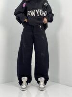 شلوار جین زنانه بالونی کارپنتری مشکی