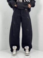 شلوار جین زنانه بالونی کارپنتری مشکی