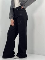 شلوار جین زنانه فلر بگ مشکی