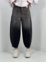 شلوار جین زنانه مام بالون زغالی