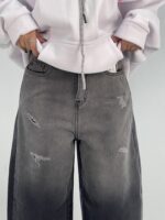 شلوار جین زنانه مام بالون زغالی