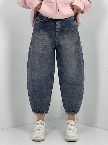 شلوار جین زنانه مام بالون کثیف شور روشن