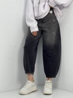 شلوار جین زنانه مام بالون زغالی